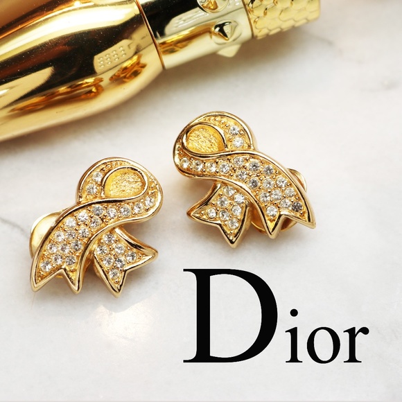 Vintage Christian Dior Crystal Encrusted Earrings - Picture 6 of 16